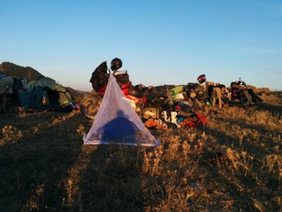 Camping on top of a hill in the Pyrenees