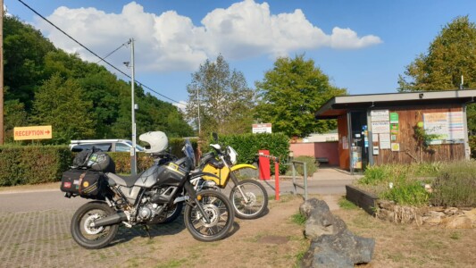 Our bikes at Camping de Villey-le-Sec