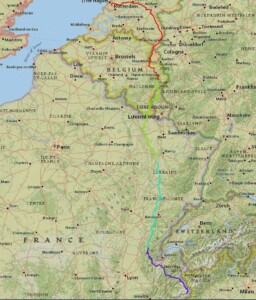 The recorded route for this section