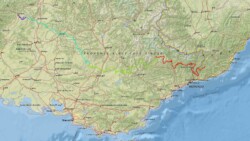 The recorded route for this section